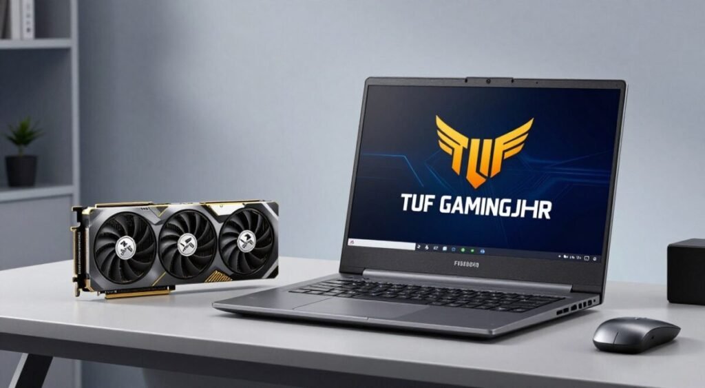 Imagem do ASUS TUF Gaming F16 FX608JHR com RTX 5050 e tela 16:10