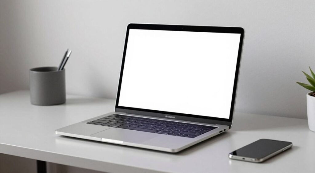 Imagem do Apple MacBook Pro M4 com tela brilhante e design elegante
