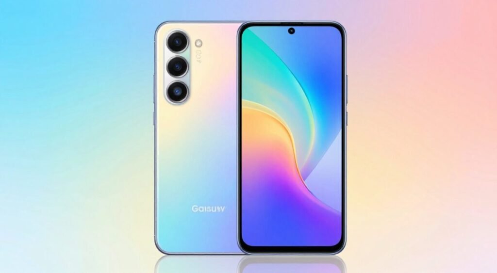 Samsung Galaxy A16 5G, display Super AMOLED brilhante, cores vivas, foco na parte frontal do aparelho.